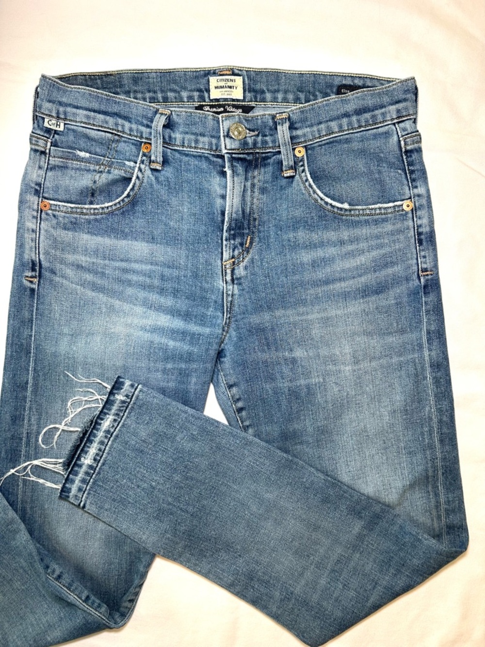 Citizens Of Humanity Premium Vintage Jeans Elsa Mid-Rise Slim Fit Crop Sz 26
